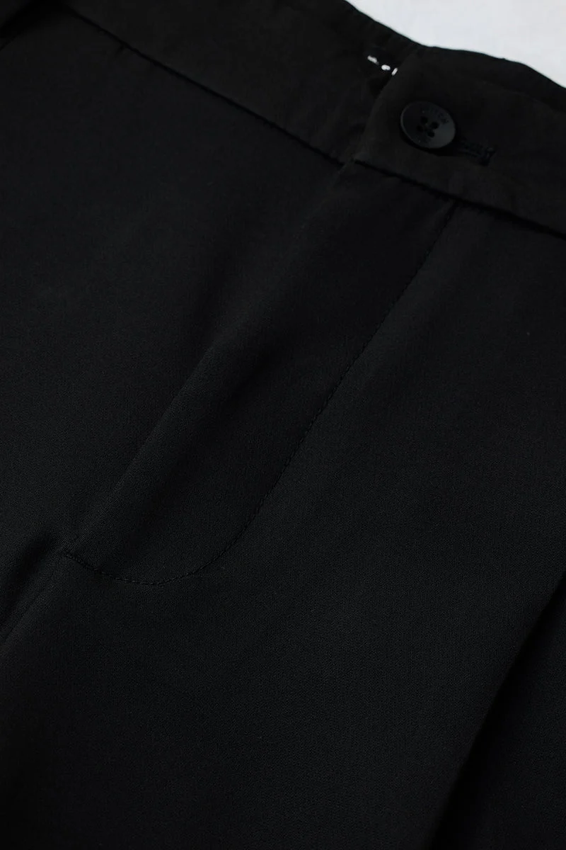 SNITCH Black Baggy Stretch Trousers for Men | Best Price UAE